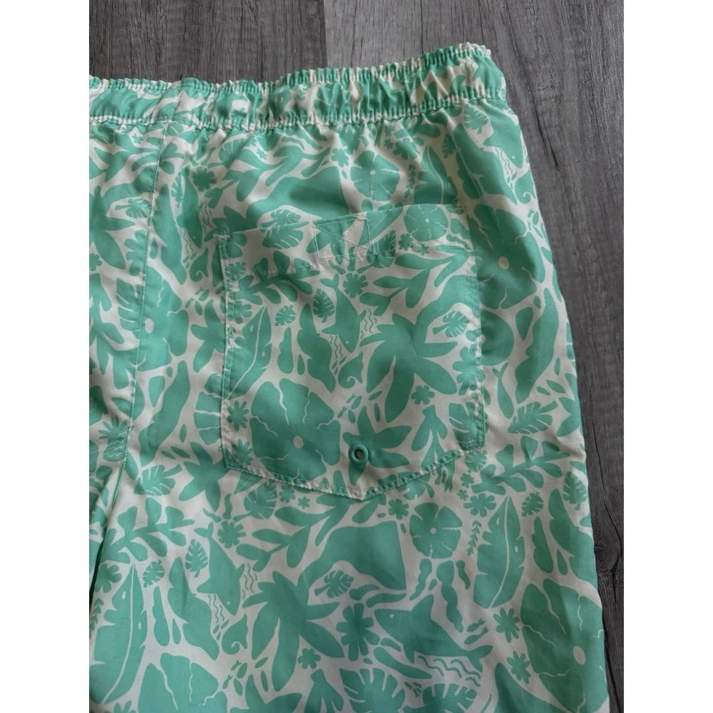 Cat & Jack Boys Green Swim Trunks Lined, XL 14) Husky Drawstring Pockets Summer